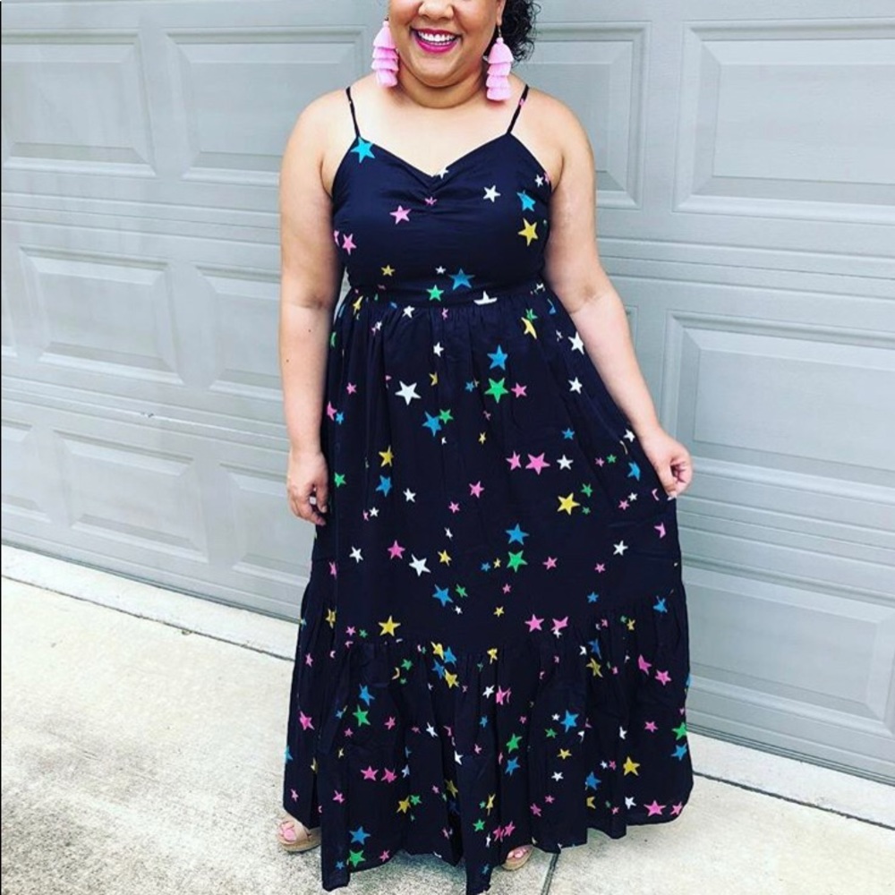 Star-Print Maxi Dress